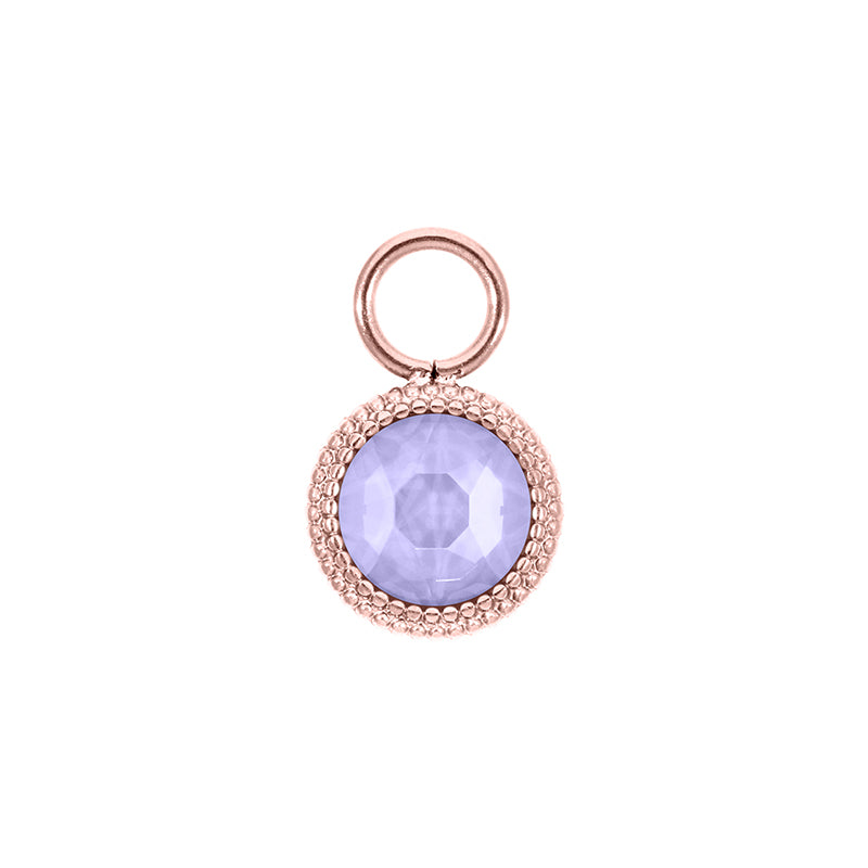 Fabero Flat Charm 0.4" - Rose Gold Crystal Purple Ignite