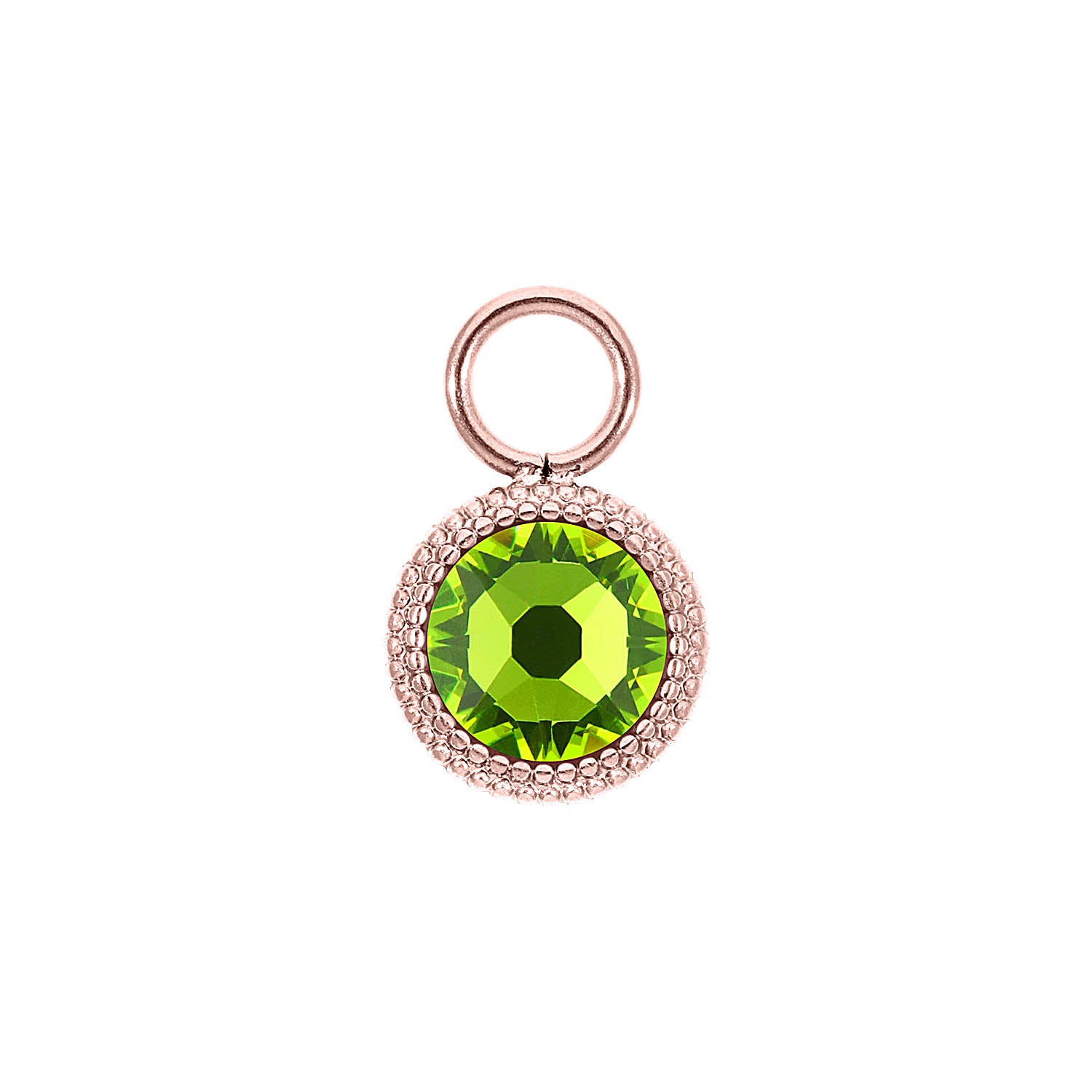 Fabero Flat Charm 0.4" - Rose Gold Citrus Green