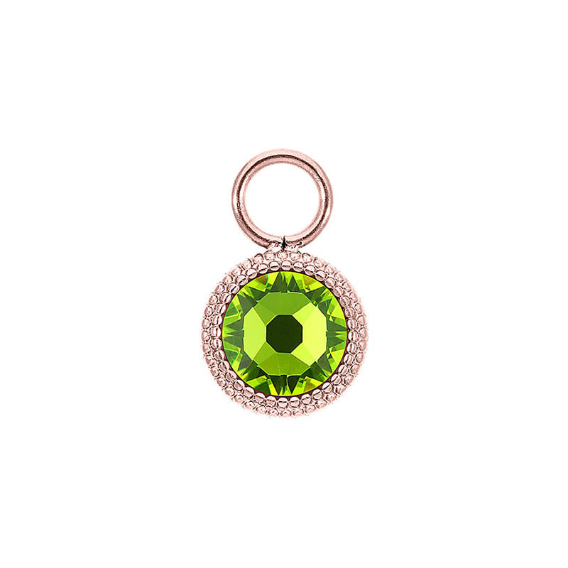 Fabero Flat Charm 0.4" - Rose Gold Citrus Green