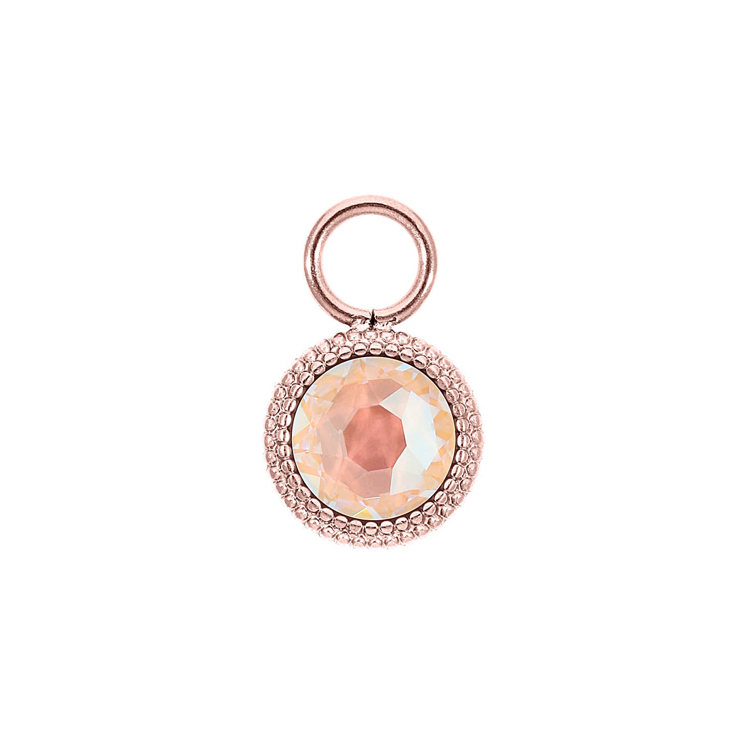 Fabero Flat Charm 0.4" - Rose Gold ivory cream delite
