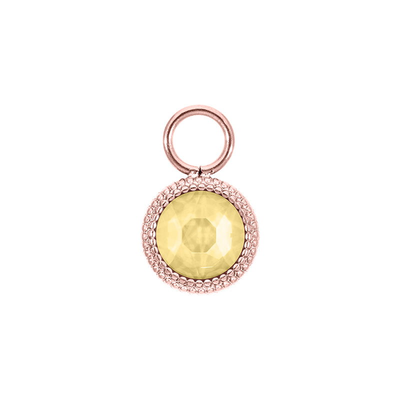 Fabero Flat Charm 0.4" - Rose Gold Recreated Dark Jonquil