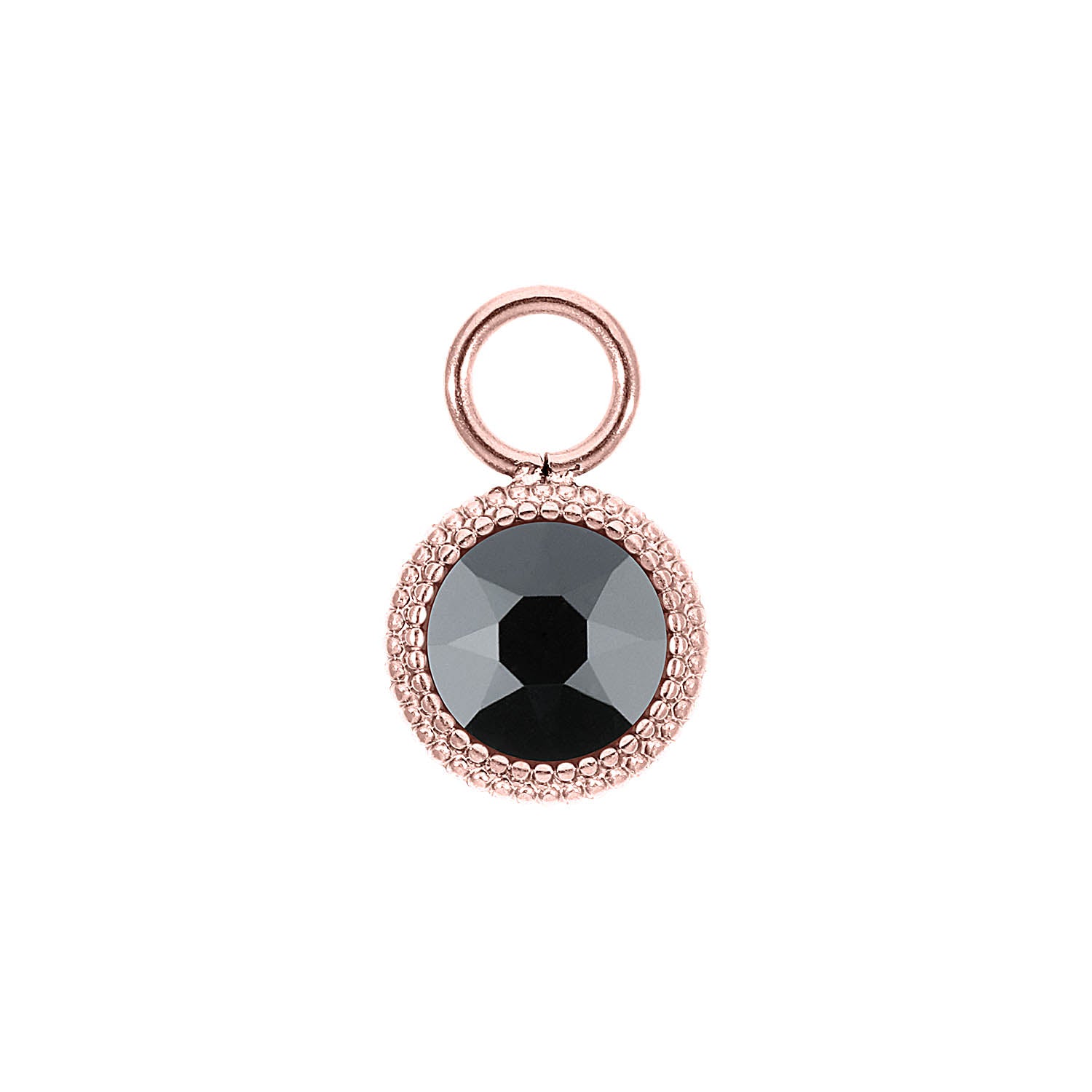 Fabero Flat Charm 0.4" - Rose Gold jet hematite