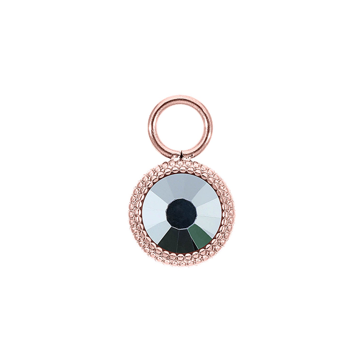 Fabero Flat Charm 0.4" - Rose Gold crystal labrador
