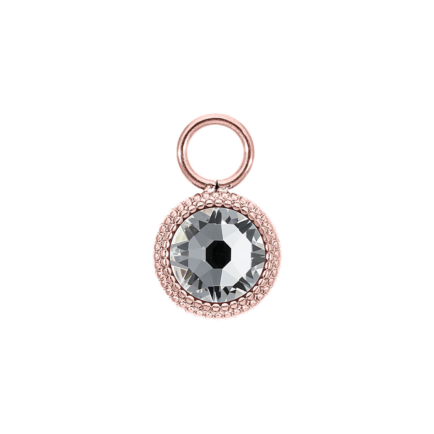 Fabero Flat Charm 0.4" - Rose Gold crystal