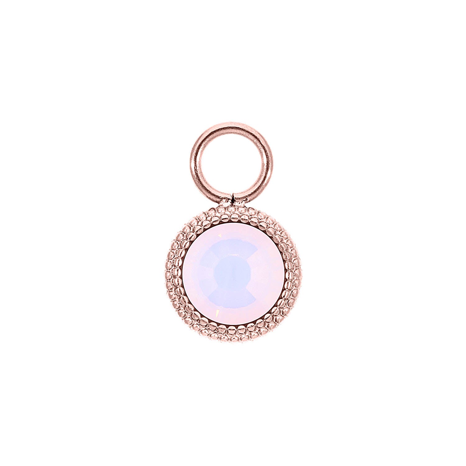 Fabero Flat Charm 0.4" - Rose Gold rose opal