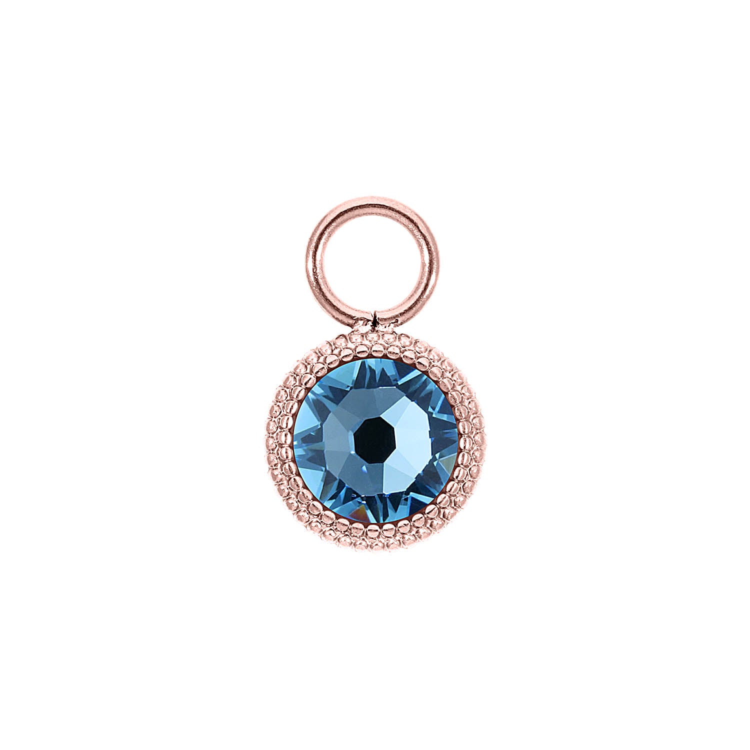 Fabero Flat Charm 0.4" - Rose Gold aquamarine