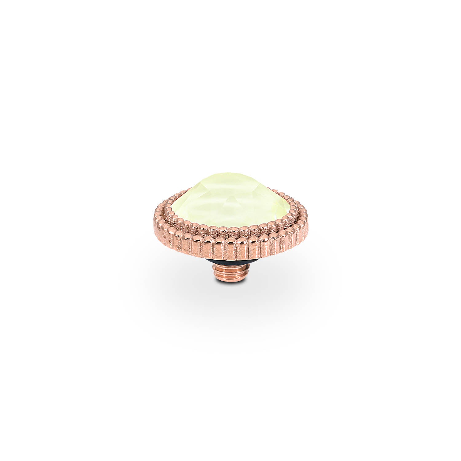 Fabero Flat Top 0.4" - Rose Gold crystal soft yellow ignite