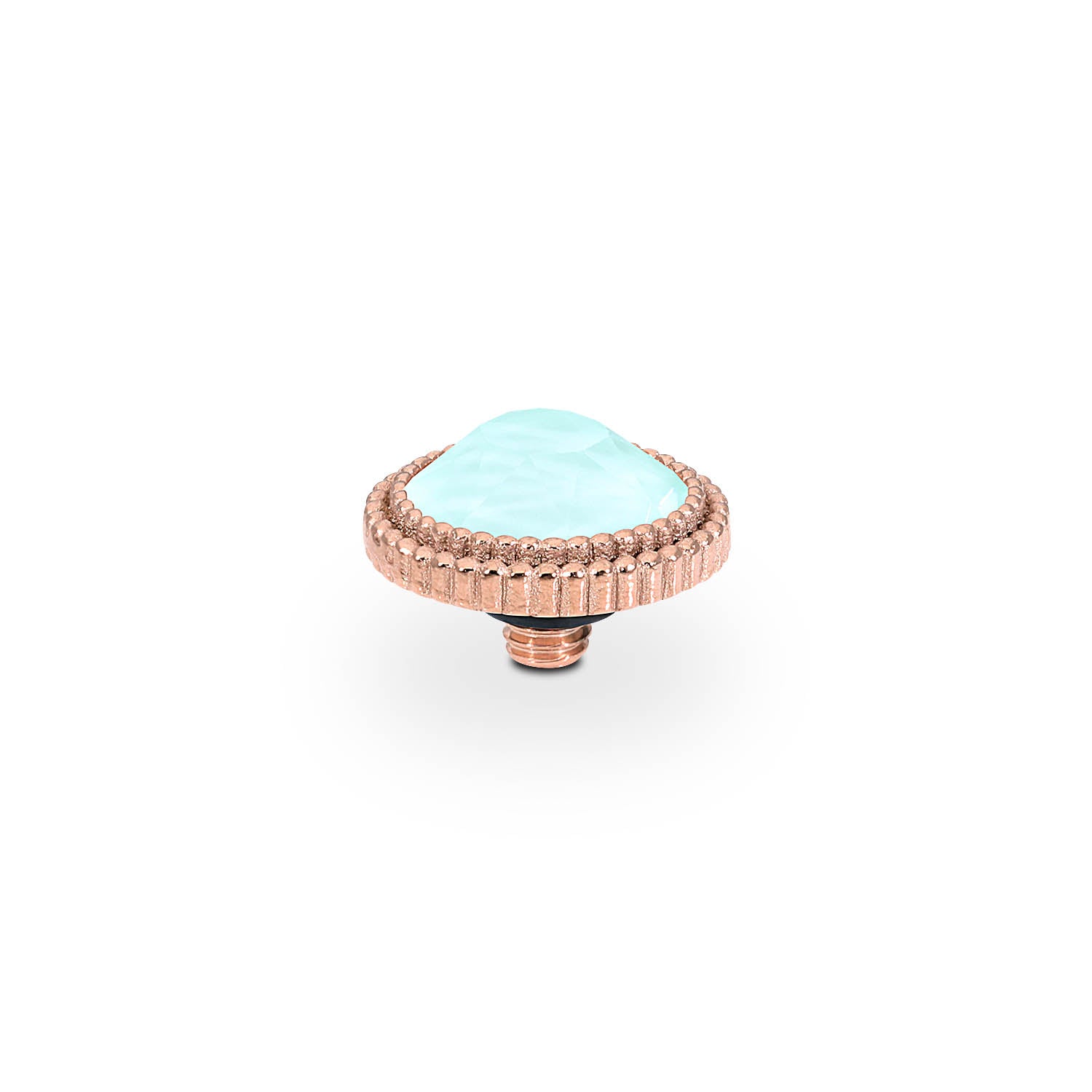 Fabero Flat Top 0.4" - Rose Gold crystal soft mint ignite