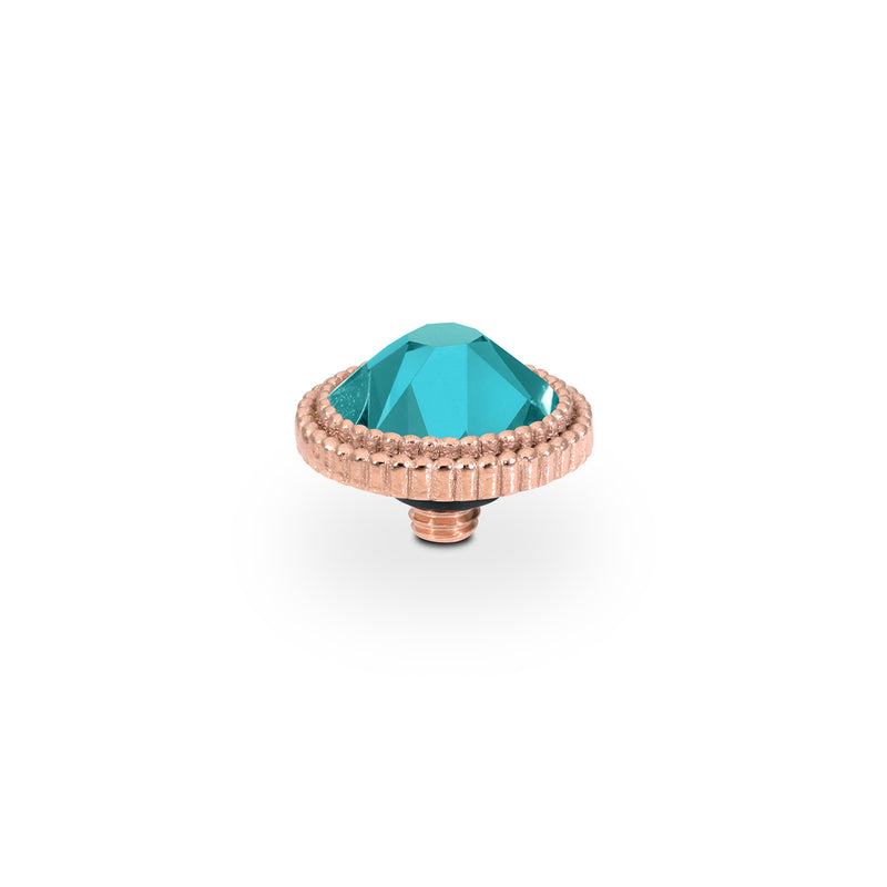 Fabero Flat Top 0.4" - Rose Gold Crystal Pine Green Ignite
