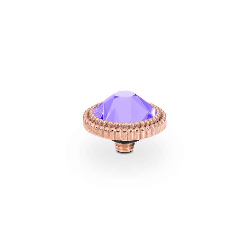 Fabero Flat Top 0.4" - Rose Gold Crystal Purple Ignite