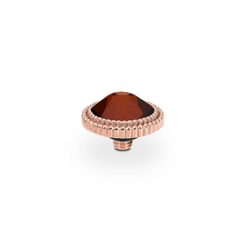 Fabero Flat Top 0.4" - Rose Gold smoked amber