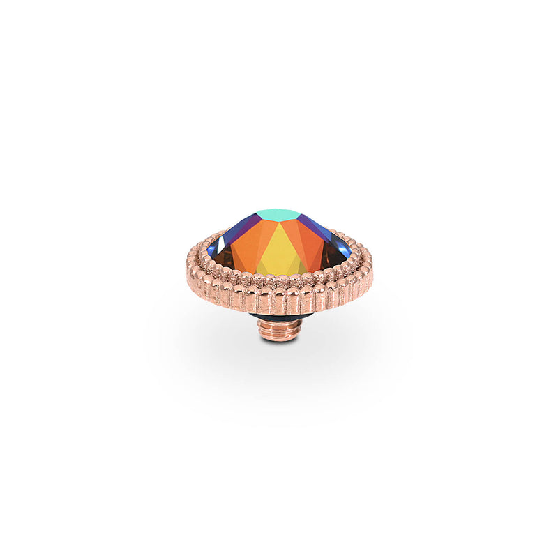 Fabero Flat Top 0.4" - Rose Gold Crystal Vitrail Medium