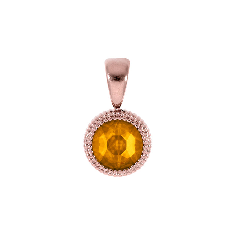 Fabero Flat Pendant 0.4" - Rose Gold Topaz