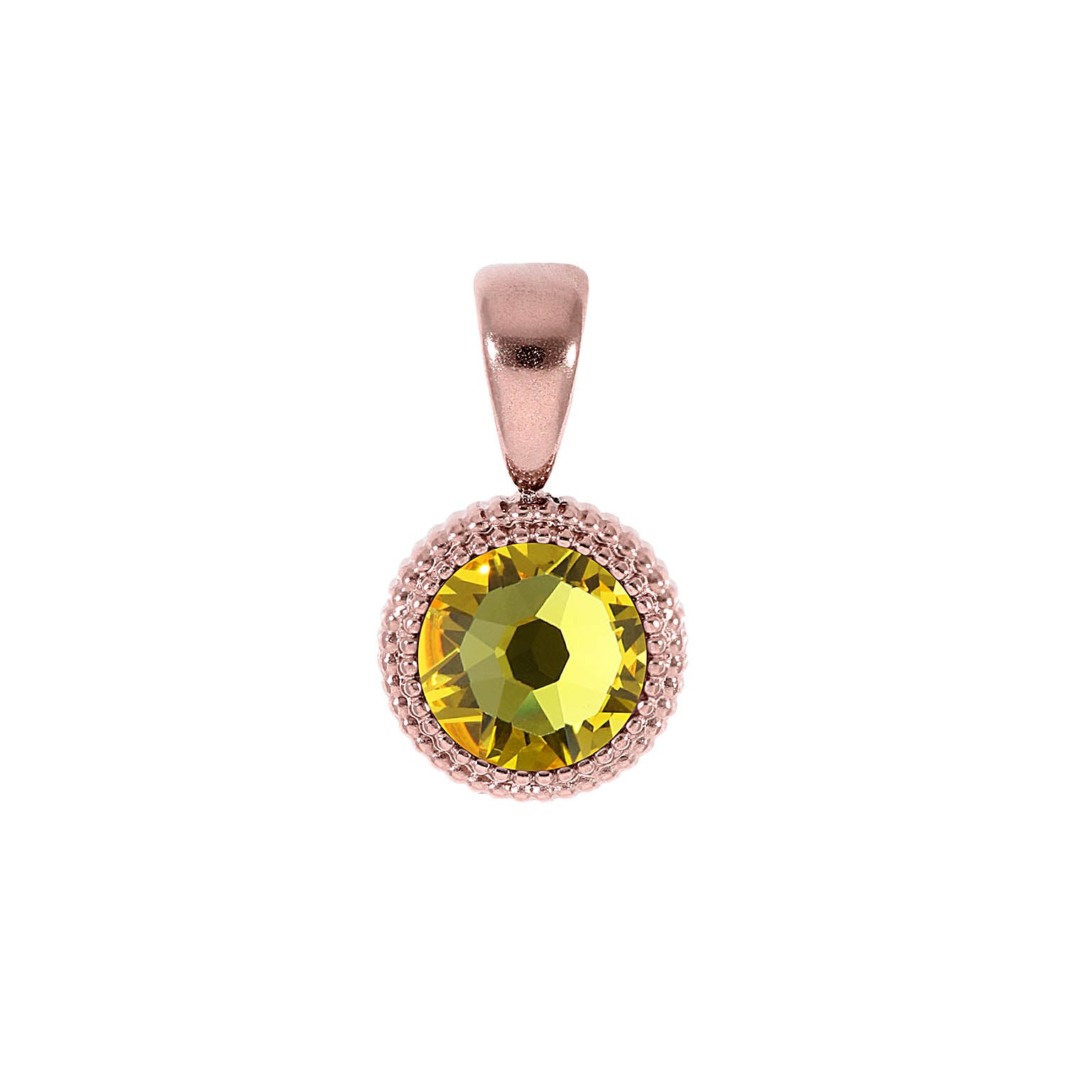 Fabero Flat Pendant 0.4" - Rose Gold light topaz