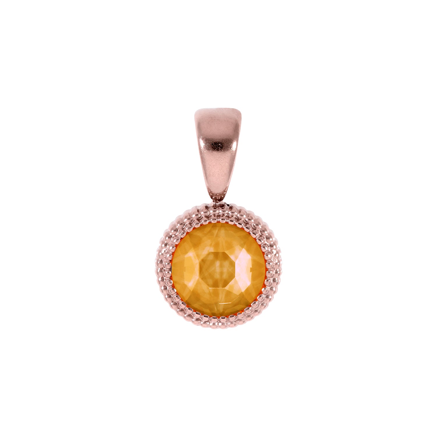 Fabero Flat Pendant 0.4" - Rose Gold Crystal Mango Ignite