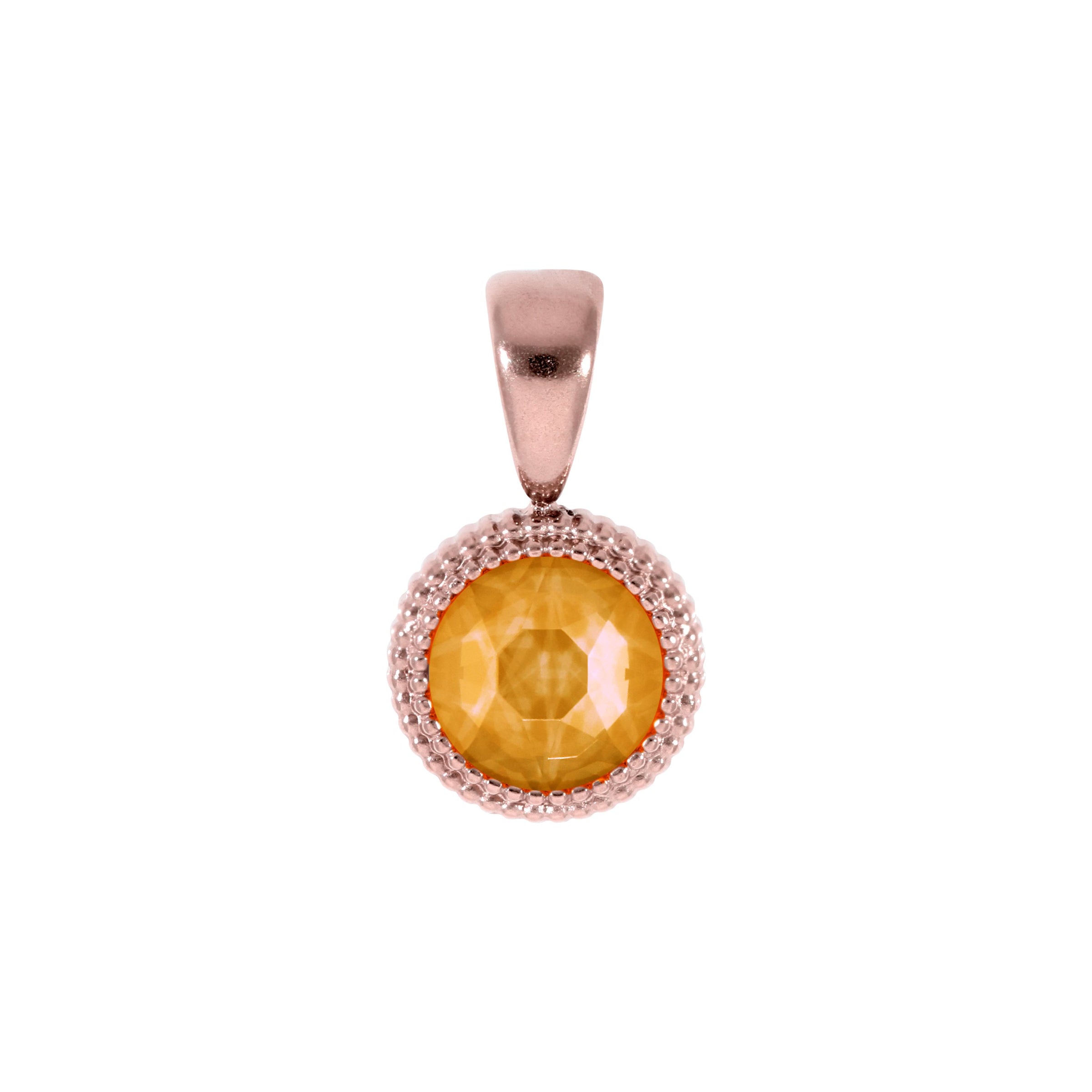 Fabero Flat Pendant 0.4" - Rose Gold Crystal Mango Ignite