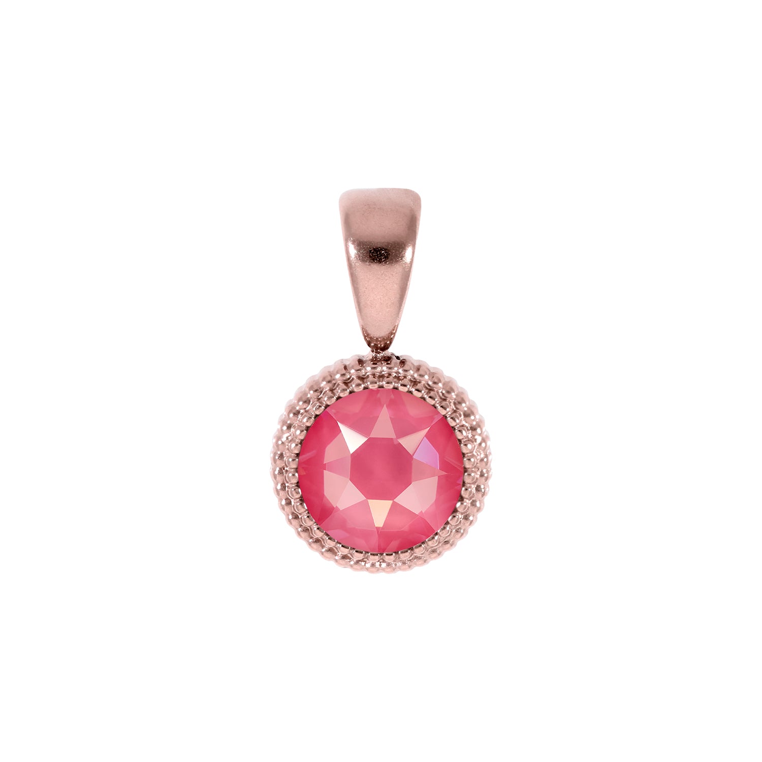 Fabero Flat Pendant 0.4" - Rose Gold Crystal Dahlia Ignite