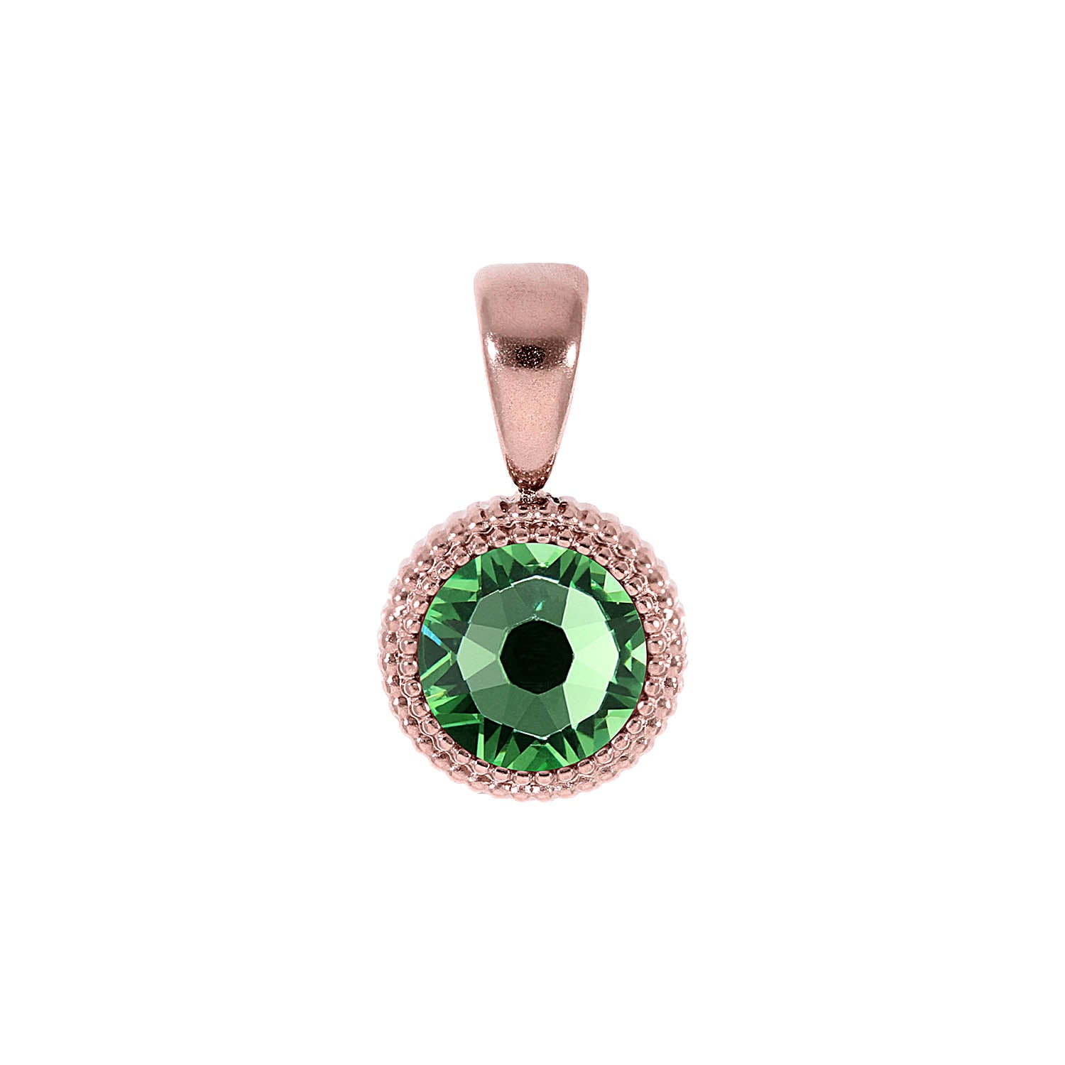 Fabero Flat Pendant 0.4" - Rose Gold peridot