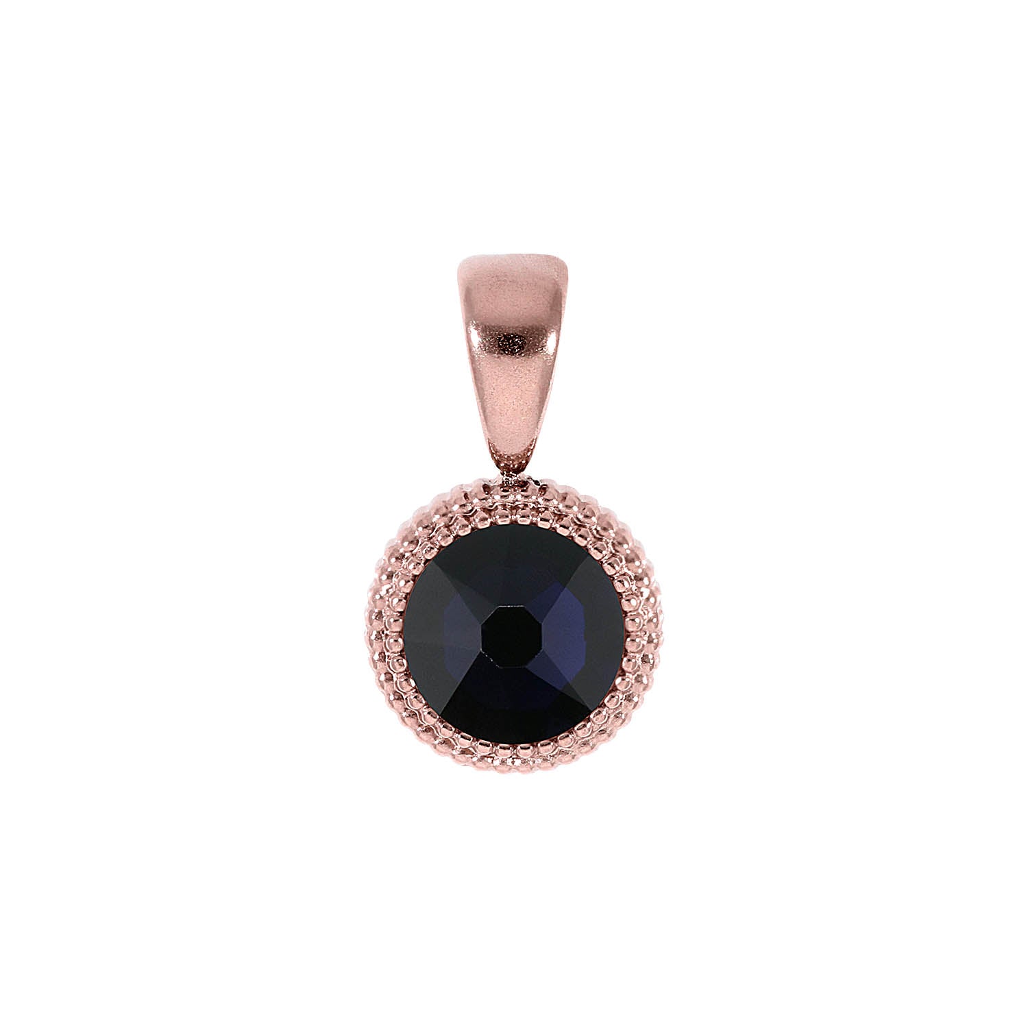 Fabero Flat Pendant 0.4" - Rose Gold Dark Indigo