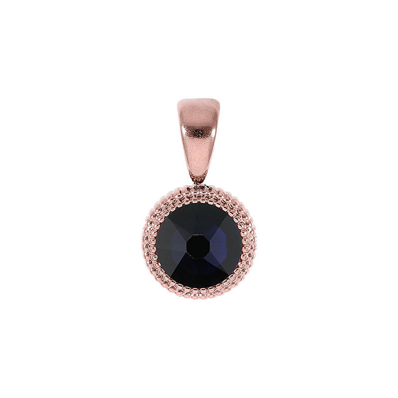 Fabero Flat Pendant 0.4" - Rose Gold Dark Indigo
