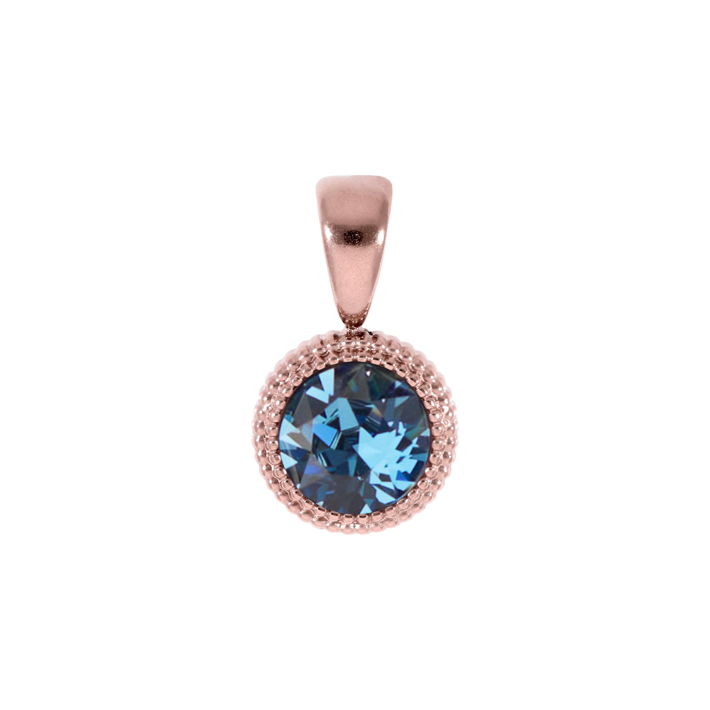 Fabero Flat Pendant 0.4" - Rose Gold Denim Blue