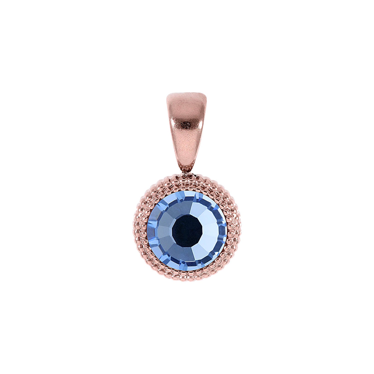 Fabero Flat Pendant 0.4" - Rose Gold light sapphire