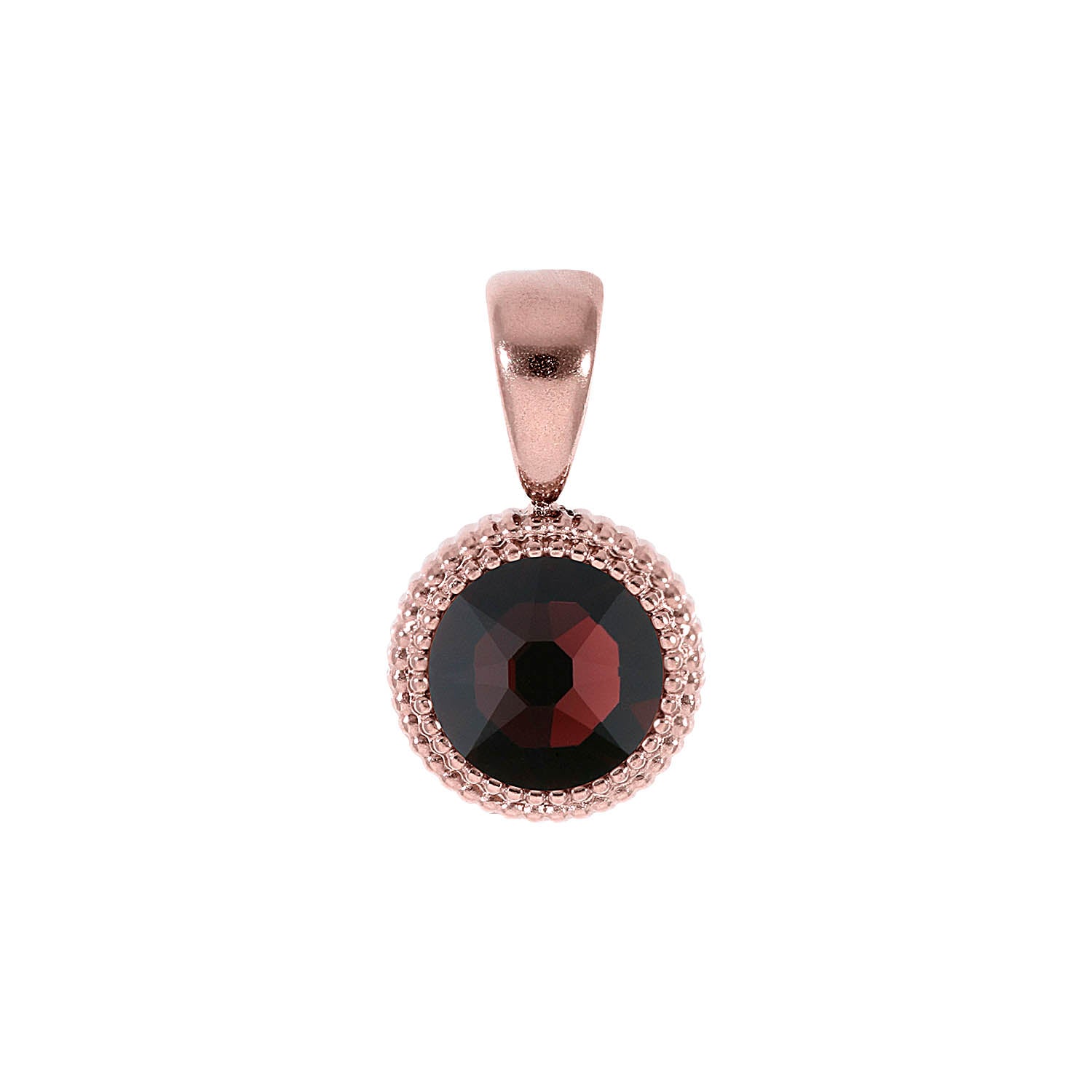 Fabero Flat Pendant 0.4" - Rose Gold Burgundy
