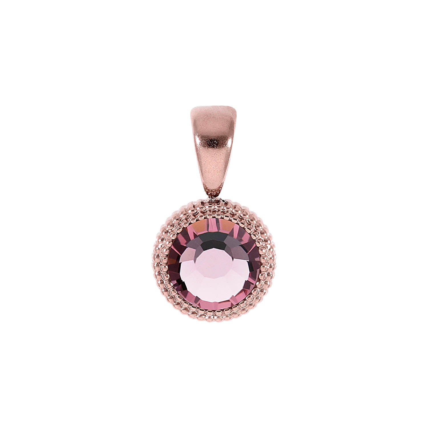 Fabero Flat Pendant 0.4" - Rose Gold light amethyst