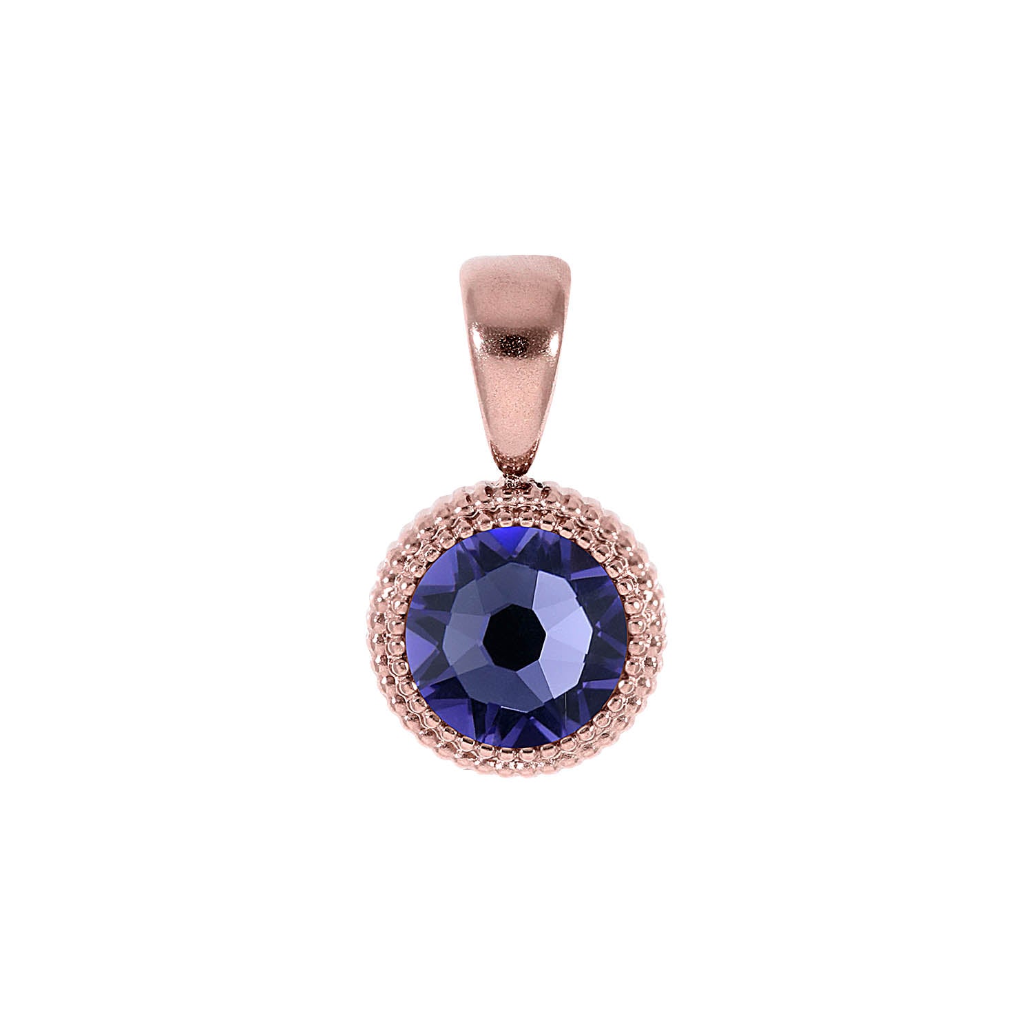 Fabero Flat Pendant 0.4" - Rose Gold tanzanite