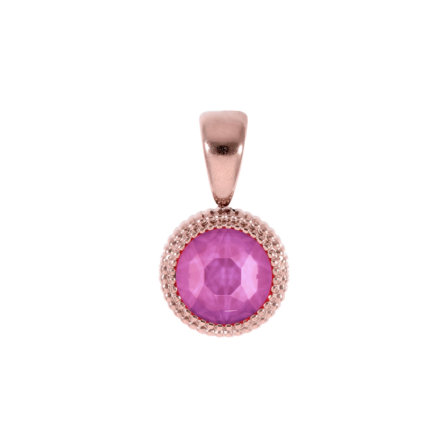 Fabero Flat Pendant 0.4" - Rose Gold Crystal Orchid Ignite