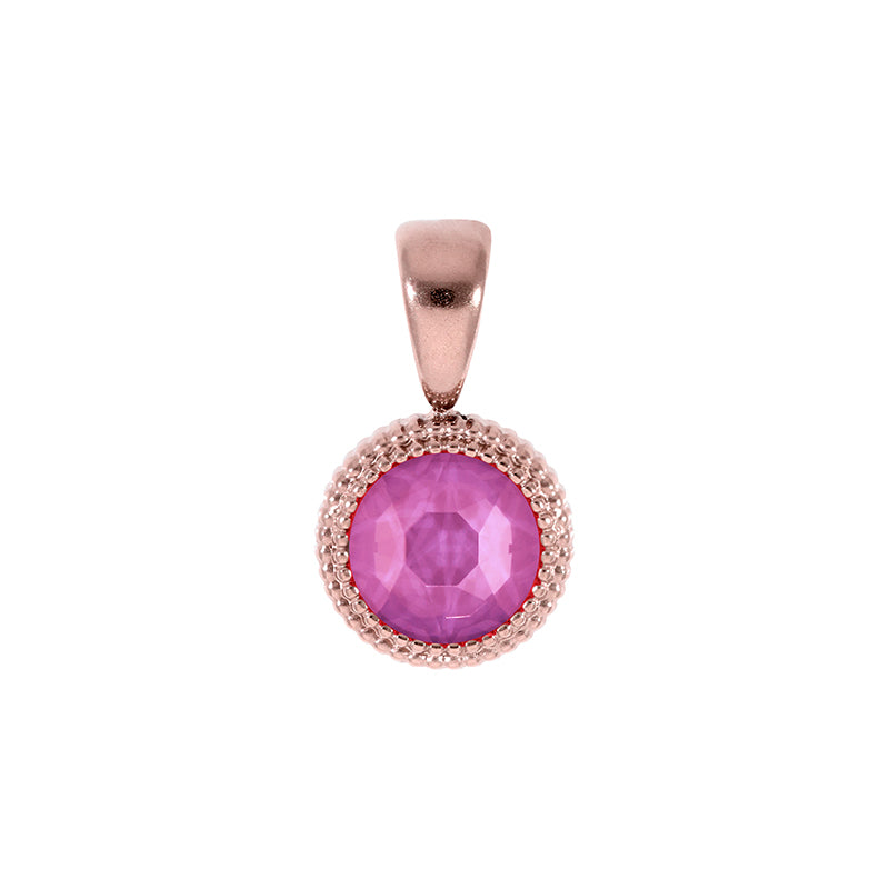 Fabero Flat Pendant 0.4" - Rose Gold Crystal Orchid Ignite