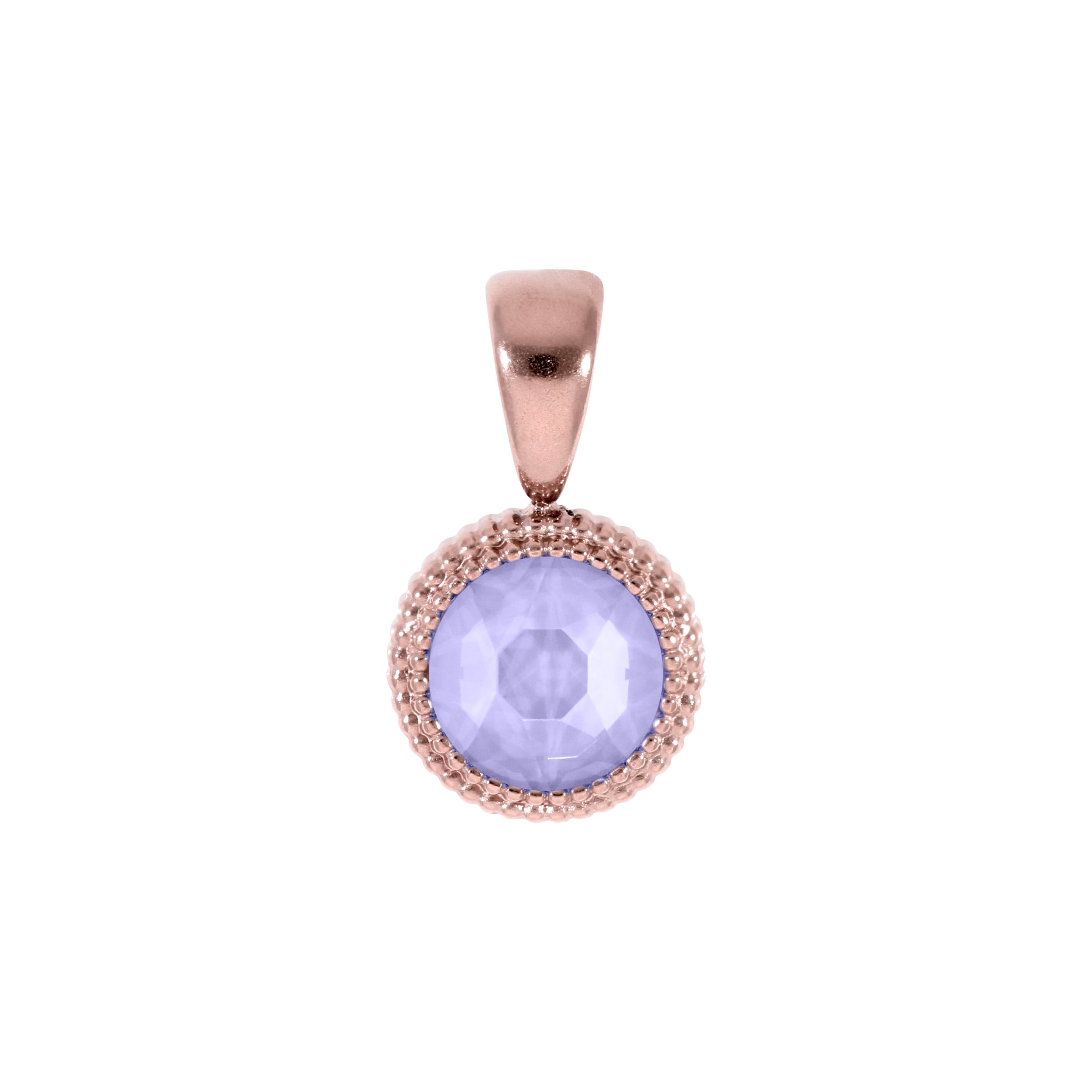 Fabero Flat Pendant 0.4" - Rose Gold Crystal Purple Ignite