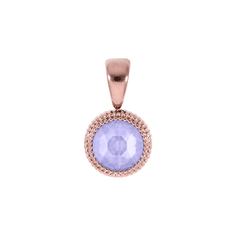 Fabero Flat Pendant 0.4" - Rose Gold Crystal Purple Ignite