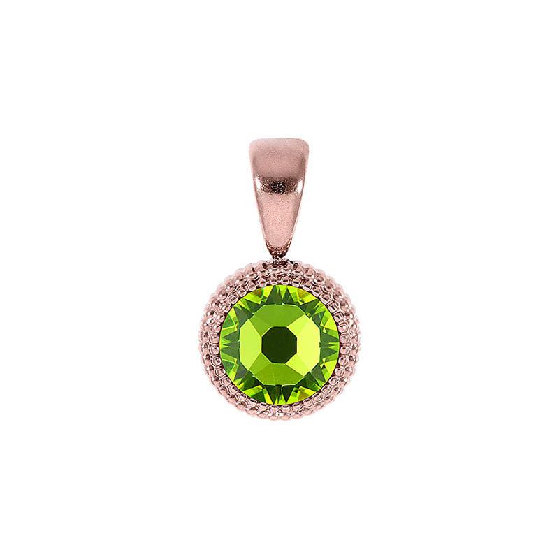 Fabero Flat Pendant 0.4" - Rose Gold Citrus Green