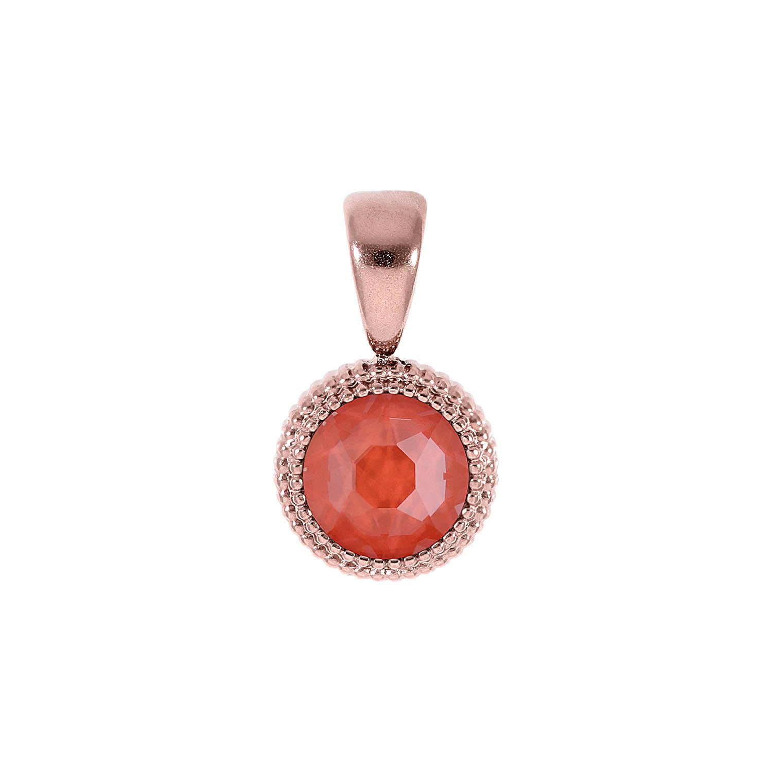 Fabero Flat Pendant 0.4" - Rose Gold crystal maroon ignite
