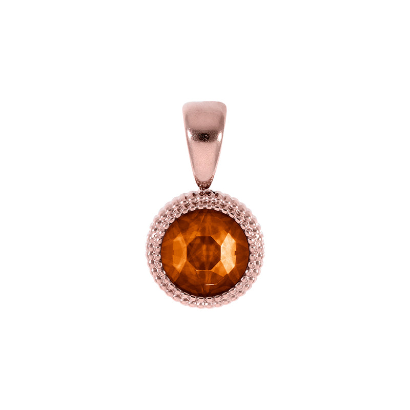 Fabero Flat Pendant 0.4" - Rose Gold Smoked Topaz