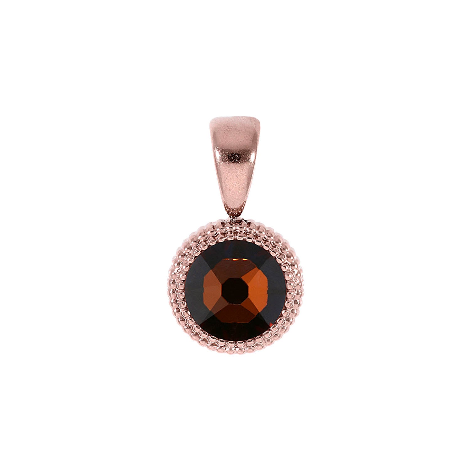Fabero Flat Pendant 0.4" - Rose Gold smoked amber
