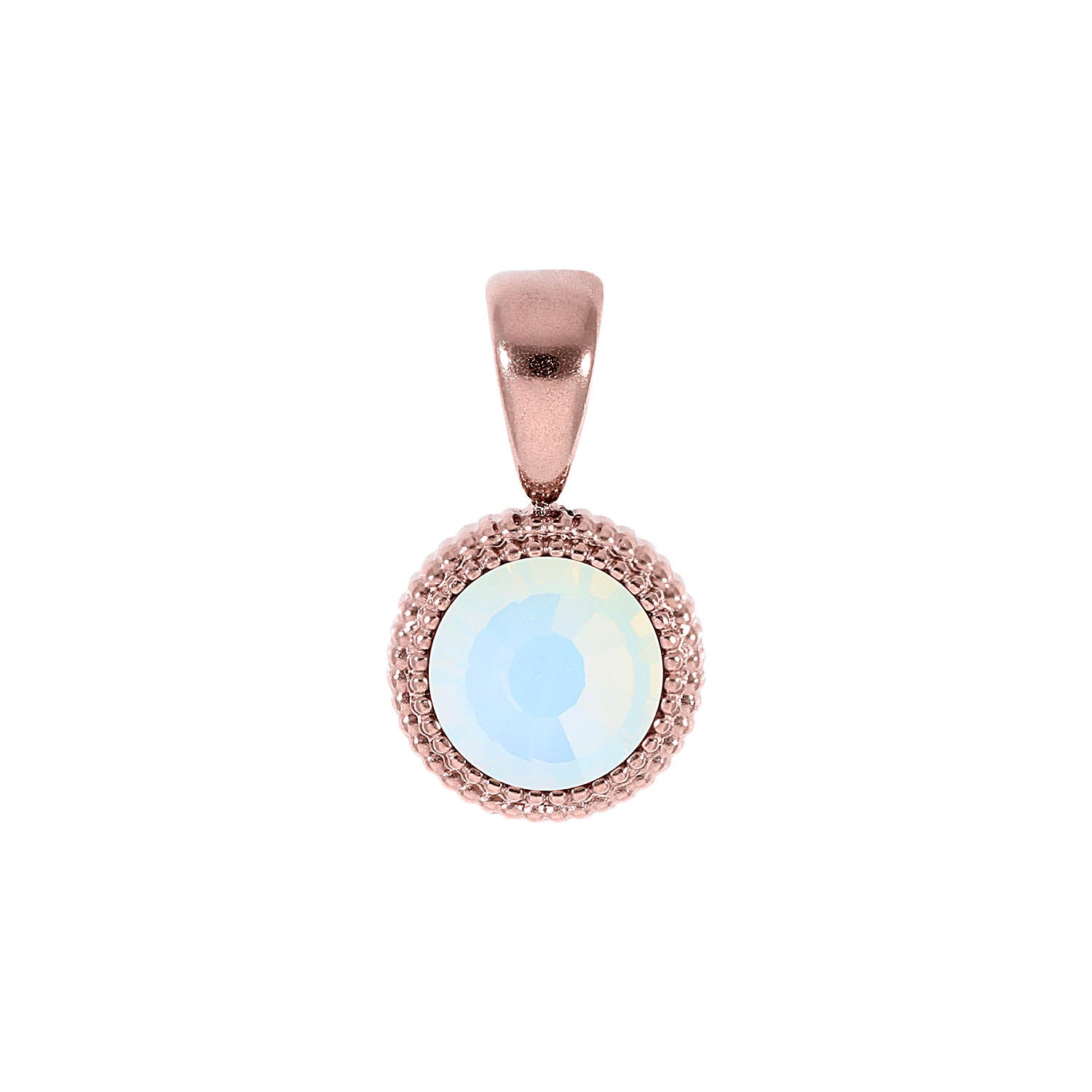 Fabero Flat Pendant 0.4" - Rose Gold white opal