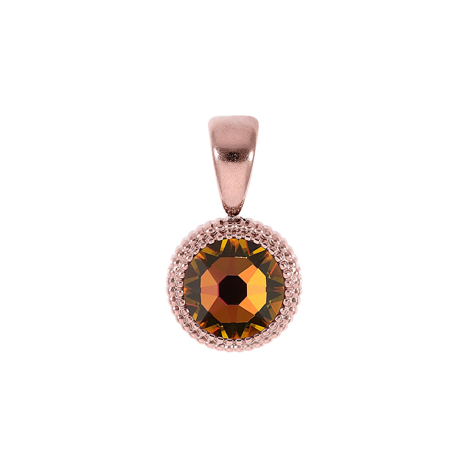 Fabero Flat Pendant 0.4" - Rose Gold Crystal Vitrail Medium