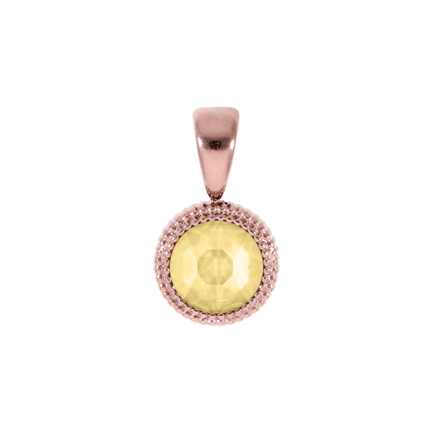 Fabero Flat Pendant 0.4" - Rose Gold Recreated Dark Jonquil