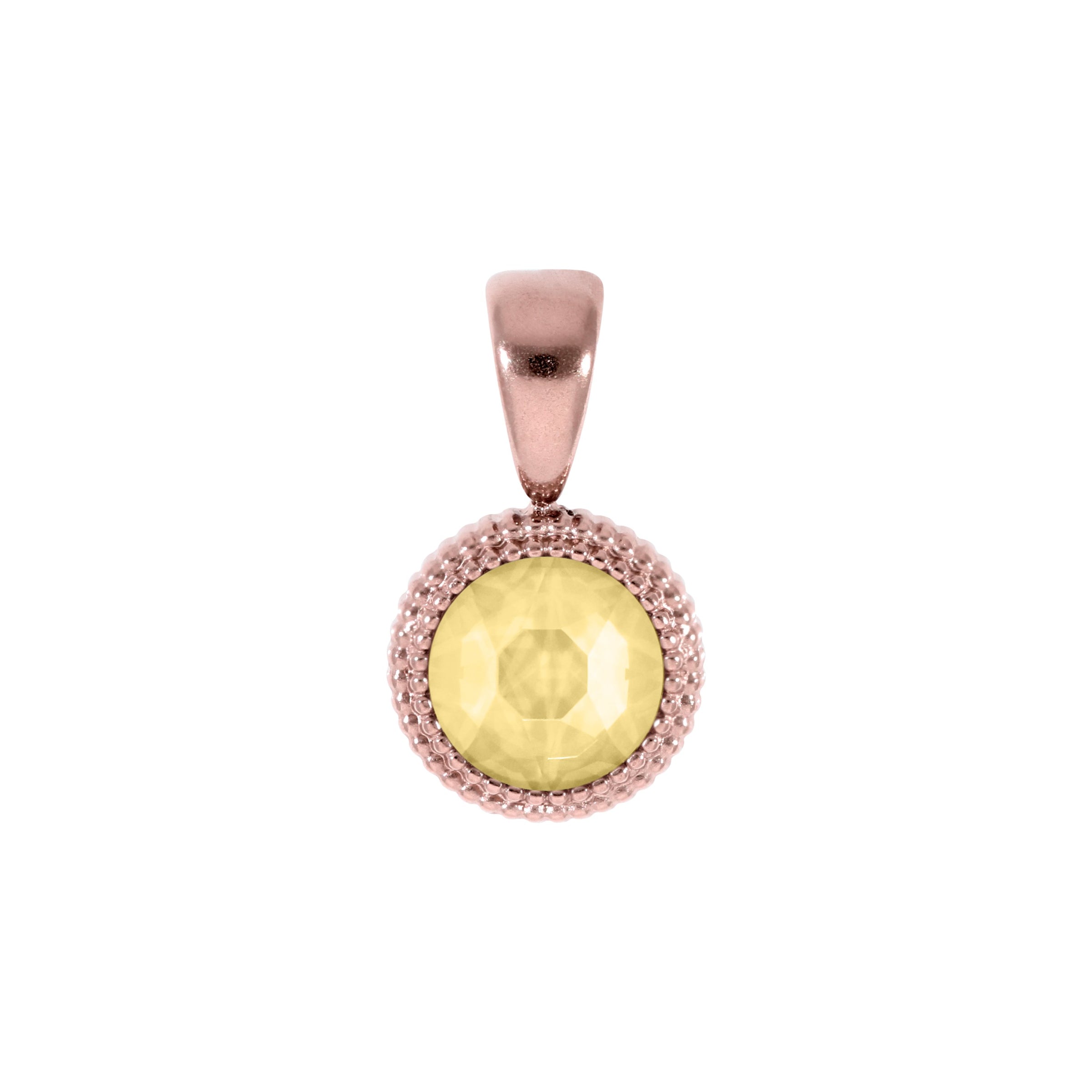 Fabero Flat Pendant 0.4" - Rose Gold Recreated Dark Jonquil