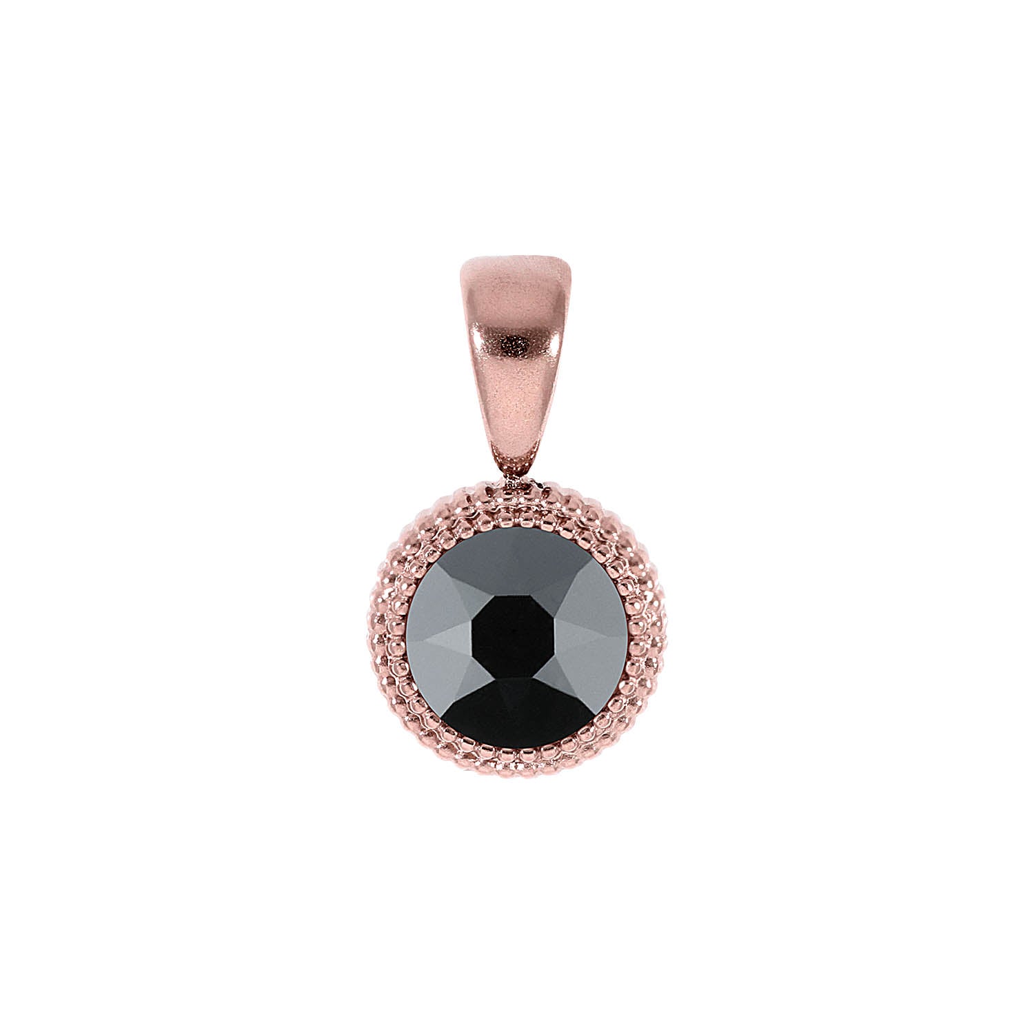 Fabero Flat Pendant 0.4" - Rose Gold jet hematite