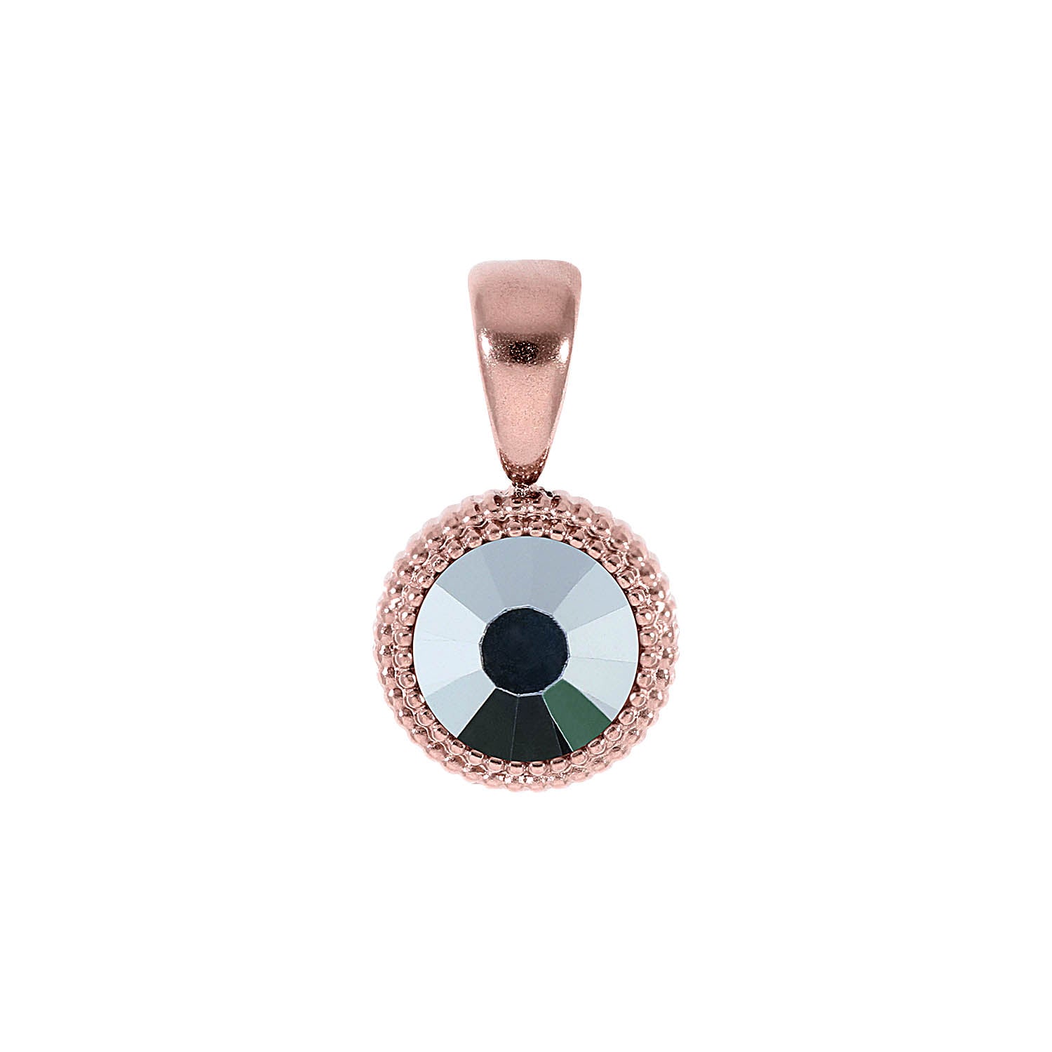 Fabero Flat Pendant 0.4" - Rose Gold crystal labrador