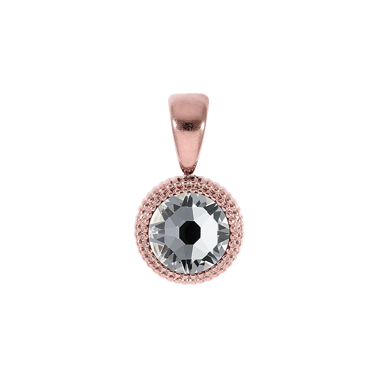Fabero Flat Pendant 0.4" - Rose Gold crystal