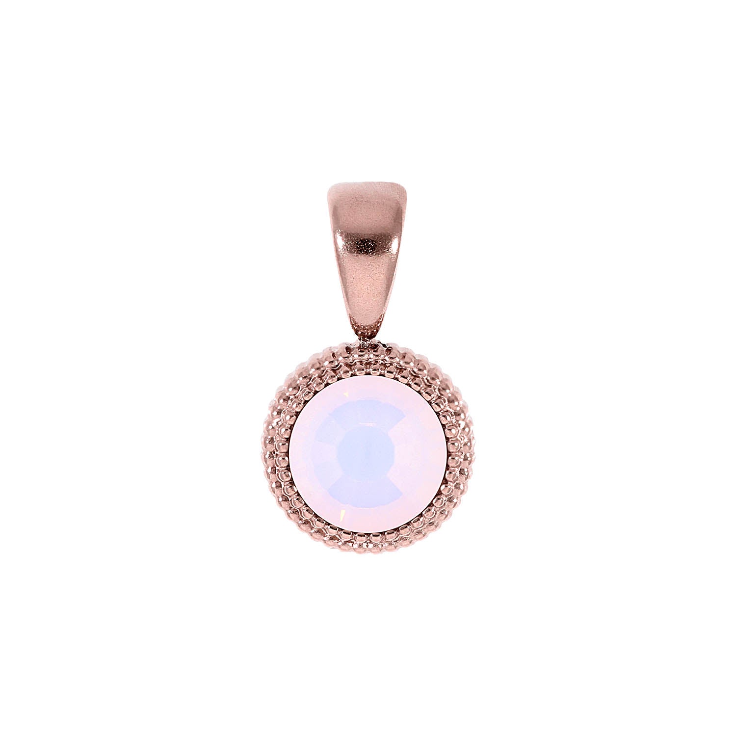 Fabero Flat Pendant 0.4" - Rose Gold rose opal