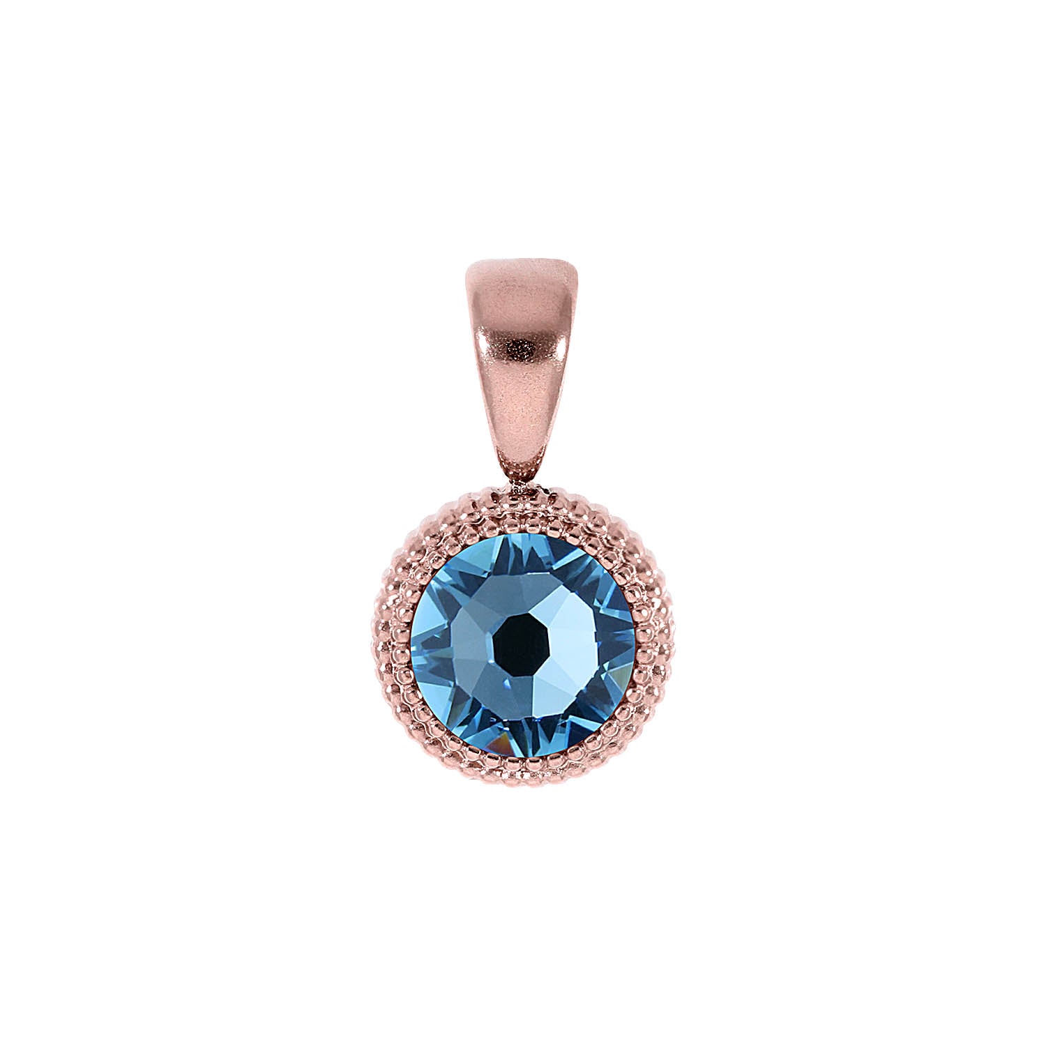 Fabero Flat Pendant 0.4" - Rose Gold aquamarine
