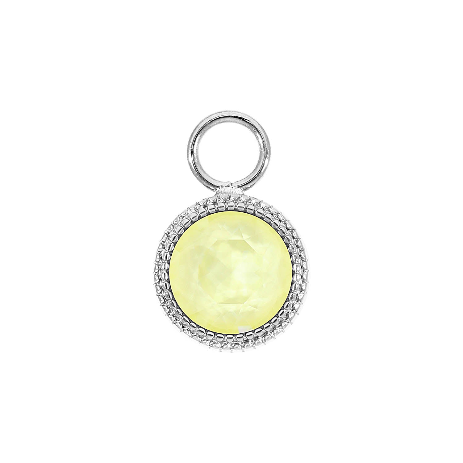 Fabero Charm 0.43" - Silver crystal soft yellow ignite