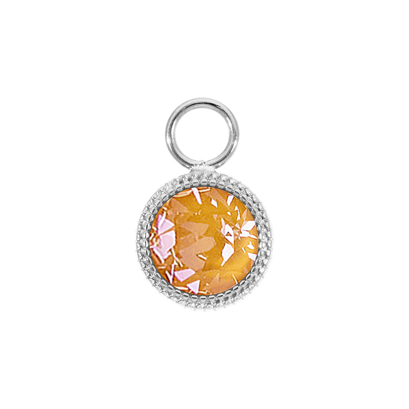 Fabero Charm 0.43" - Silver Crystal Mango Ignite