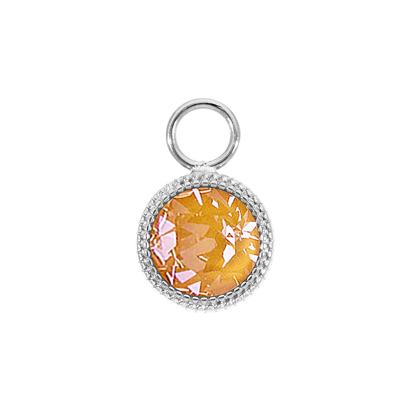 Fabero Charm 0.43" - Silver Crystal Mango Ignite