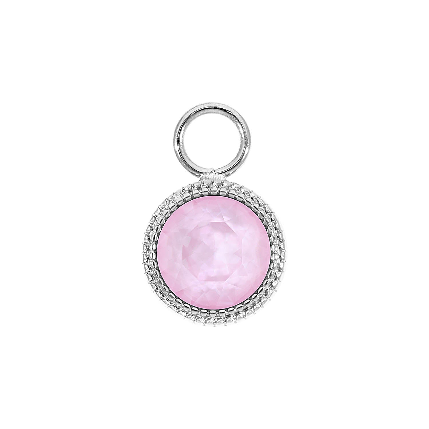 Fabero Charm 0.43" - Silver crystal soft rose ignite